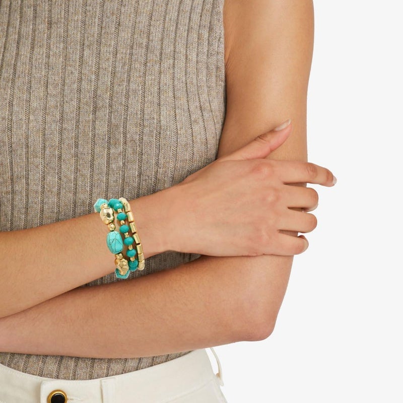 Aigrnc Boho Beaded Stretch Bracelets For Women Stackable Crystal Gold Plated Beaded Bracelets Set Trendy Handmade Friendship Braeclet Jewelry Gifts - Image 5